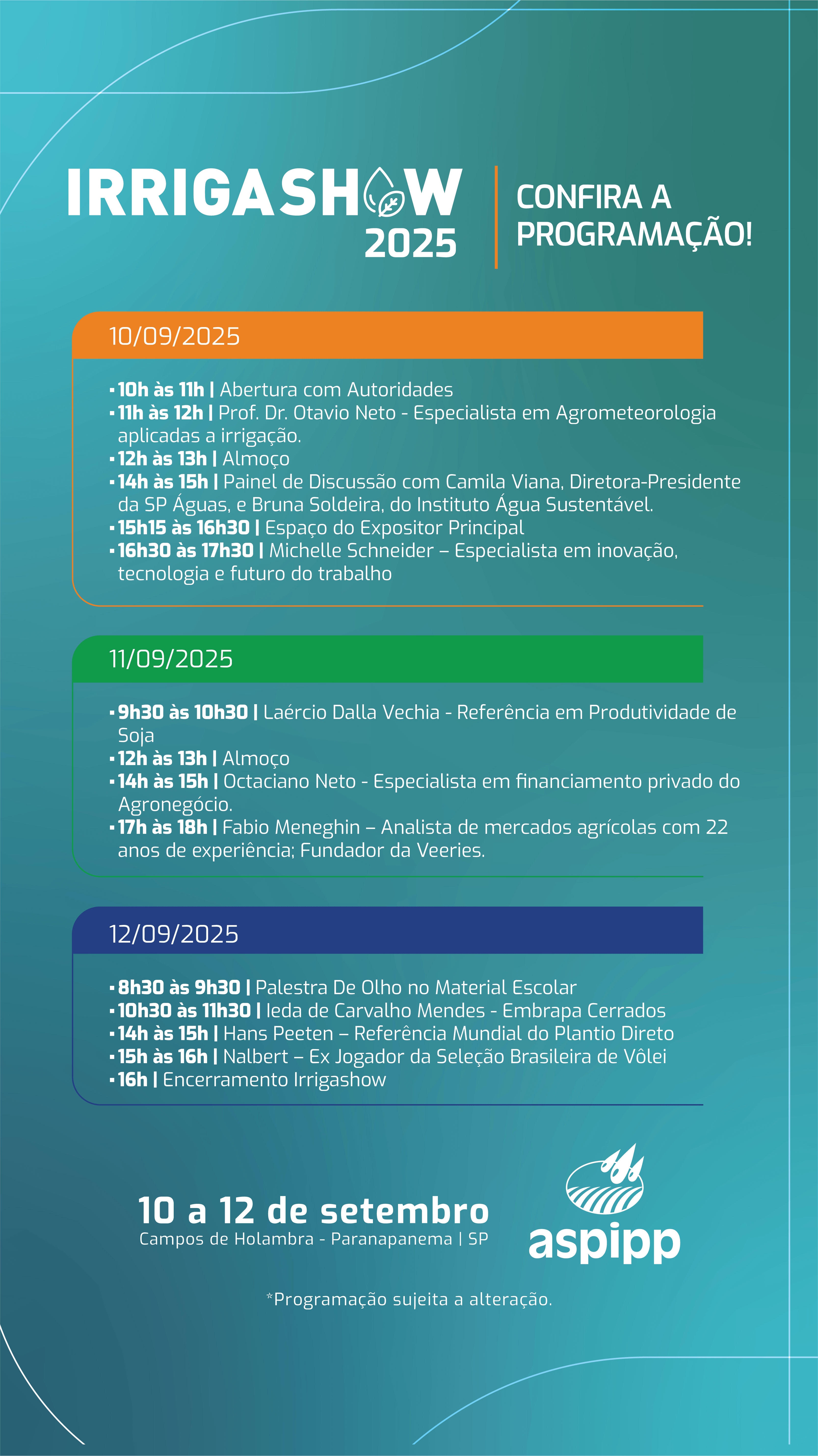 Programação irrigashow 2025